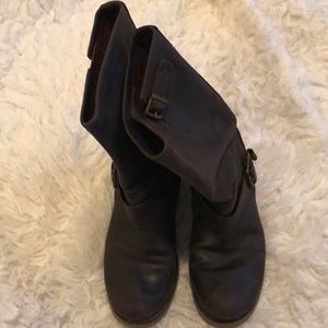 American eagle leather riding boots with buckles